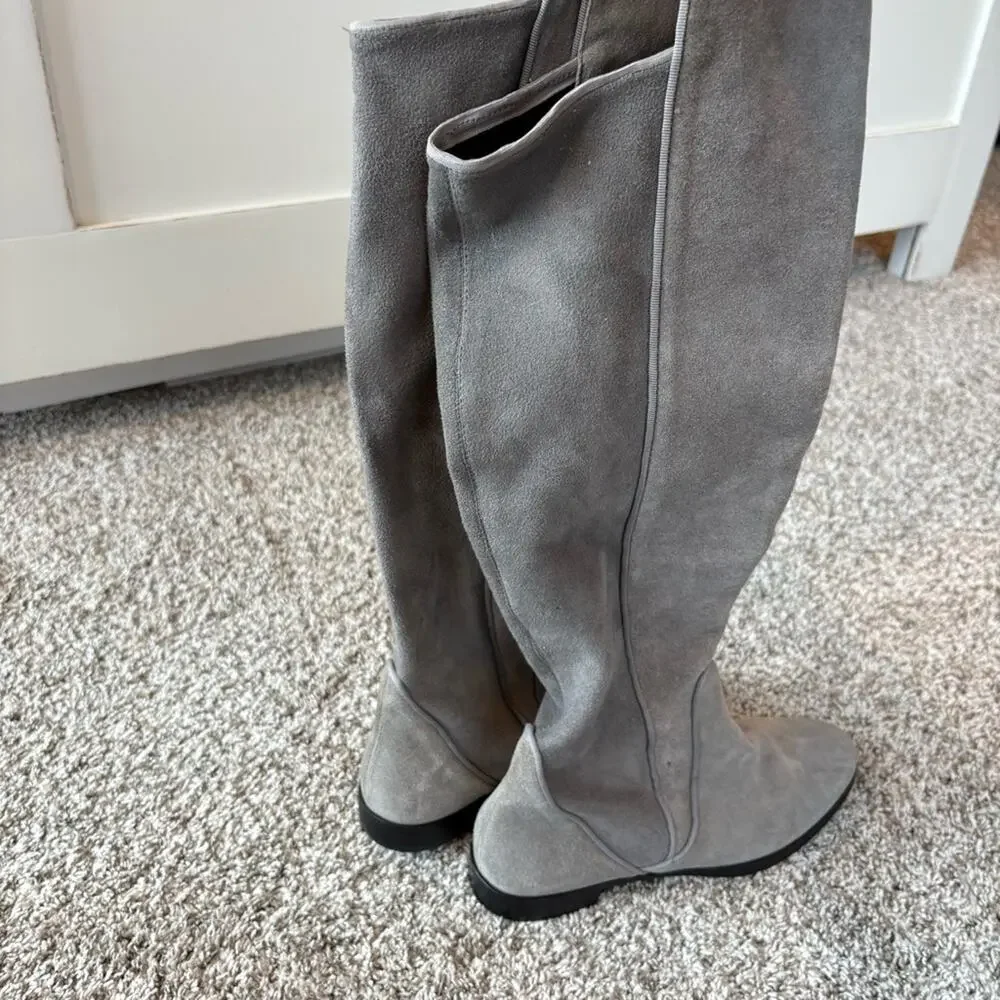 Joe Sanchez Women's Suede Over-The-Knee Boots in Gray Size 39 (8.5)